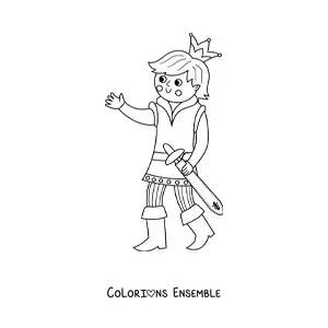 Coloriage d'un prince de contes de fées