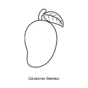 Image à colorier d'une mangue