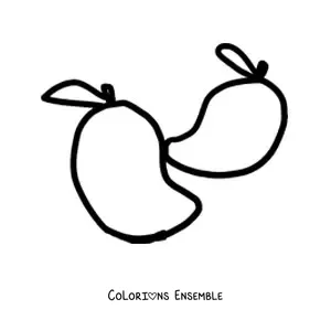 Image à colorier de deux mangues
