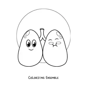 Image à colorier de grands reins kawaii animés