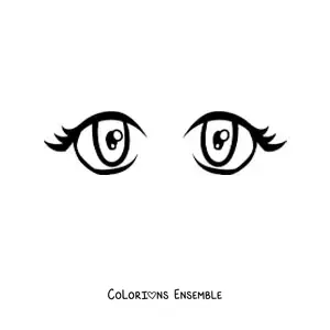 Image à colorier d'yeux de style anime