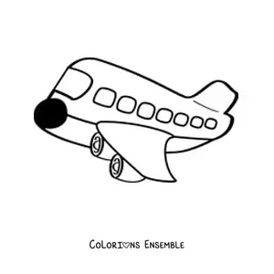 Image à colorier d'un avion