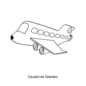 Image à colorier d'un avion