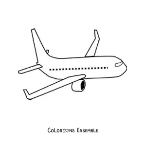 Image à colorier d'un avion de ligne