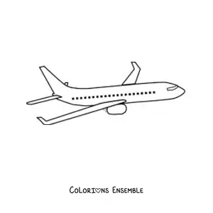 Image à colorier d'un avion de ligne