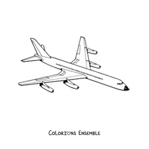 Image à colorier d'un avion de ligne