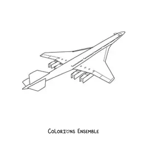 Image à colorier d'un avion