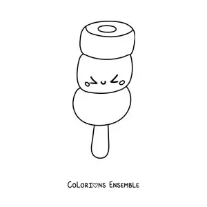 Image à colorier d'une tendre glace en bâtonnet toute animée