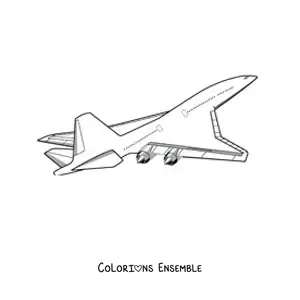 Image à colorier d'un avion