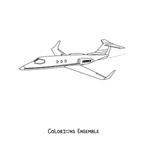 Image à colorier d'un avion