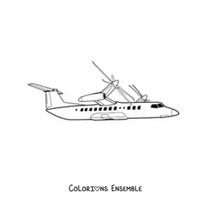 Image à colorier d'un avion à hélices