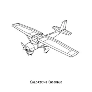 Image à colorier d'un avion léger
