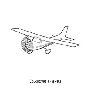 Image à colorier d'un avion léger