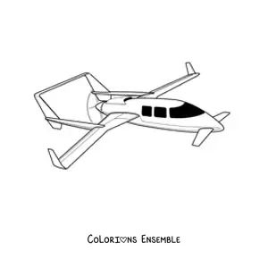 Image à colorier d'un petit avion