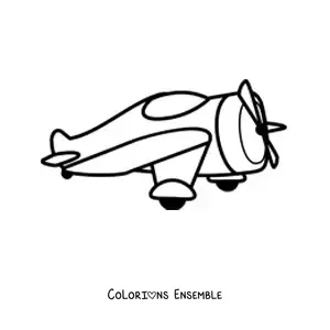 Image à colorier d'un avion léger