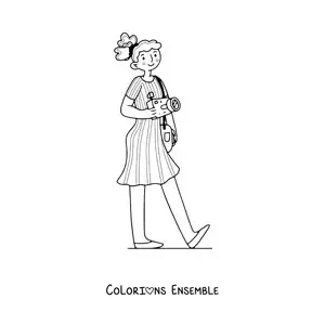 Image à colorier d'une photographe animée