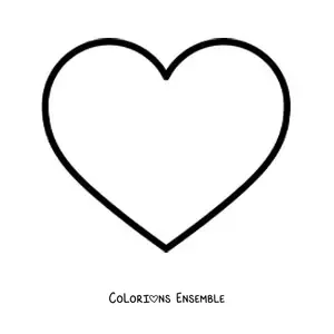 Image à colorier d'un emoji de grand cœur