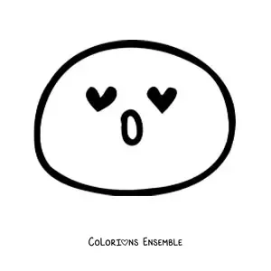 Image à colorier d'un emoji amoureux tout simple