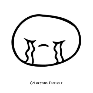 Image à colorier d'un emoji qui pleure