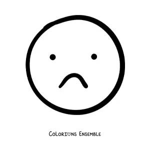 Image à colorier d'un emoji triste