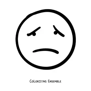 Image à colorier d'un grand emoji triste