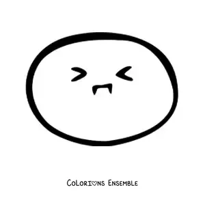 Image à colorier d'un emoji inquiet