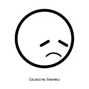 Image à colorier d'un emoji déprimé