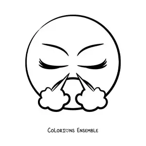 Image à colorier d'un emoji furieux