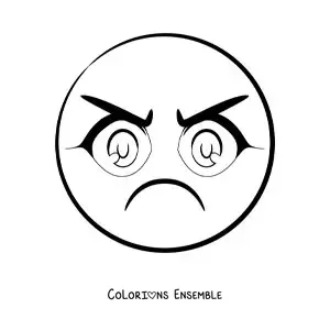Image à colorier d'un emoji de femme en colère