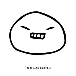 Image à colorier d'un emoji en colère tout simple
