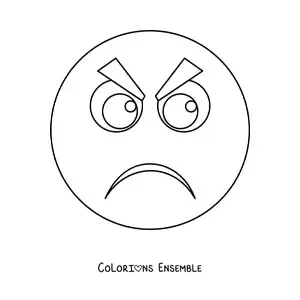 Image à colorier d'un emoji de personne en colère