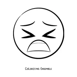 Image à colorier d'un emoji de peur