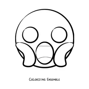 Image à colorier d'un visage qui crie de peur