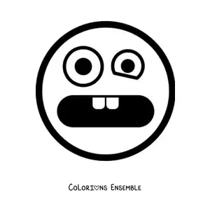 Image à colorier d'un emoji effrayé animé