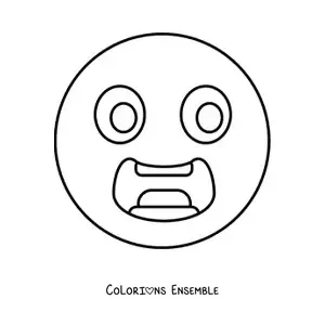 Image à colorier d'un emoji de peur
