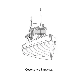 Image à colorier d'un remorqueur vu de face