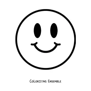 Image à colorier d'un emoji de visage heureux