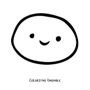 Image à colorier d'un emoji heureux