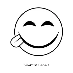 Image à colorier d'un emoji amusant