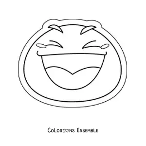Image à colorier d'un emoji qui rit