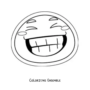 Image à colorier d'un emoji qui sourit