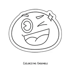 Image à colorier d'un emoji joyeux