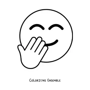 Image à colorier d'un emoji de visage qui rit