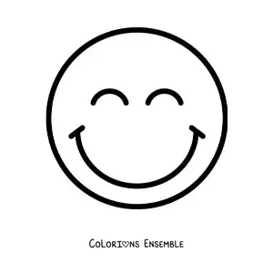 Image à colorier d'un petit visage heureux