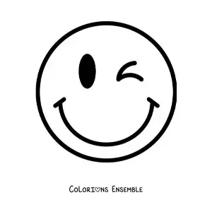 Image à colorier d'un grand visage heureux