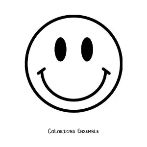 Image à colorier d'un visage heureux facile