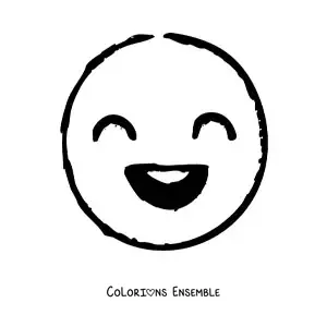 Image à colorier d'un emoji du bonheur