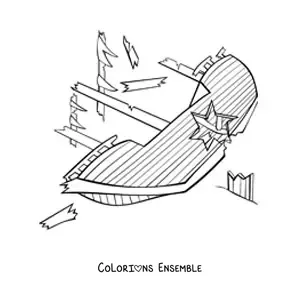 Image à colorier d'un naufrage