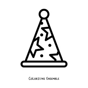 Image à colorier d'un emoji de chapeau de fête