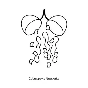 Image à colorier d'un emoji de confettis